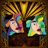 Cubist Muses - Statement Brooch Pair