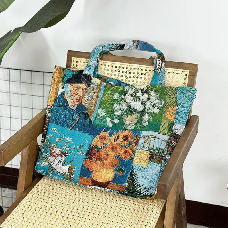 Van Gogh Design Cotton Jacquard Woven Tote Bag. A tantalizing tapestry of artistic passion, designed to turn heads and ignite conversations.