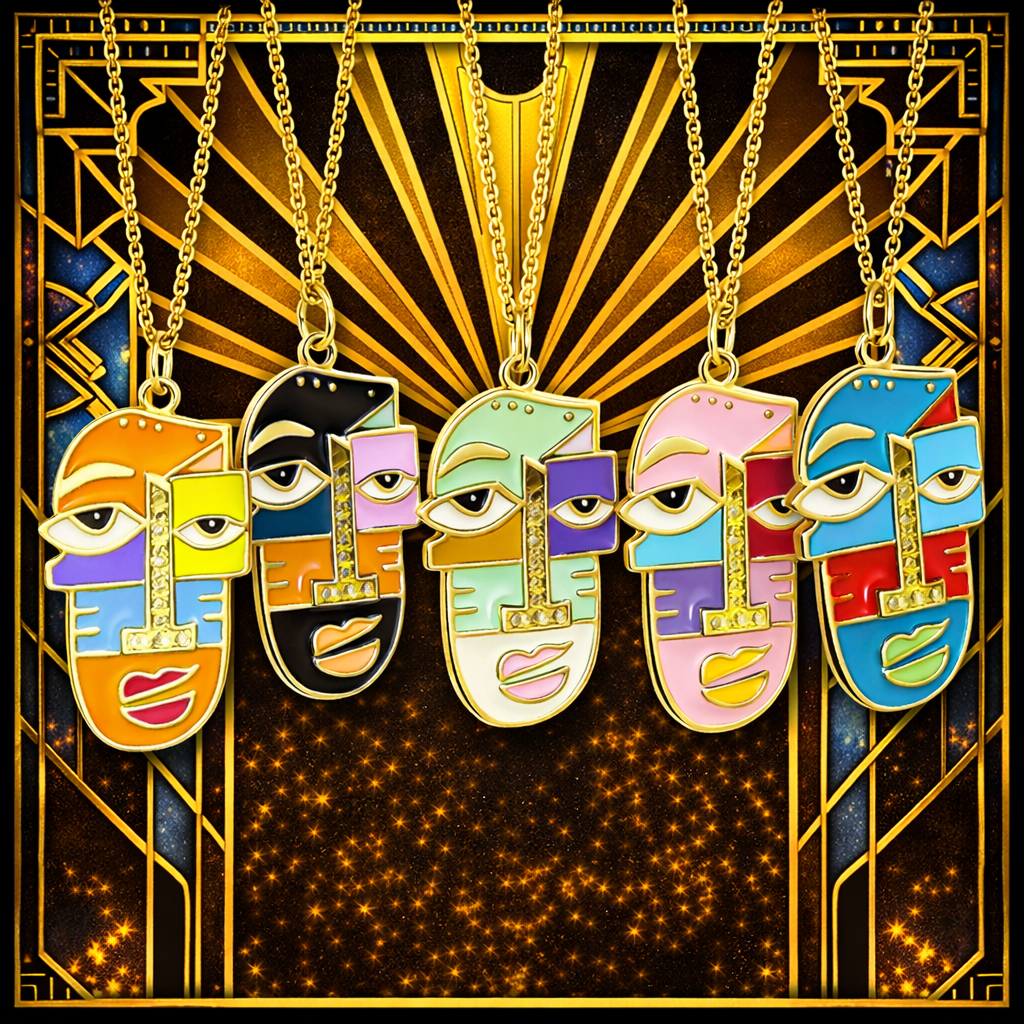 Cubist Reverie – 5 Variant Pendant Faces