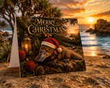A Magical Australian Christmas — Platypus Limited Edition Christmas Card. Send a Christmas Greeting Featuring One of the World's Most Extraordinary Animals. Our Platypus Christmas Card Celebrates our Uniquely Australian Icon in Beautiful Festive Setting.