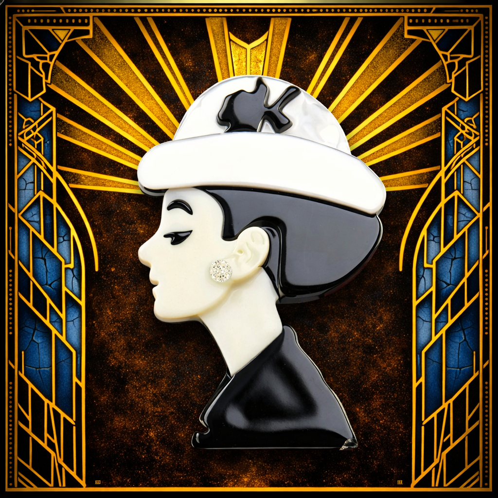 Modern White Huntress Brooch