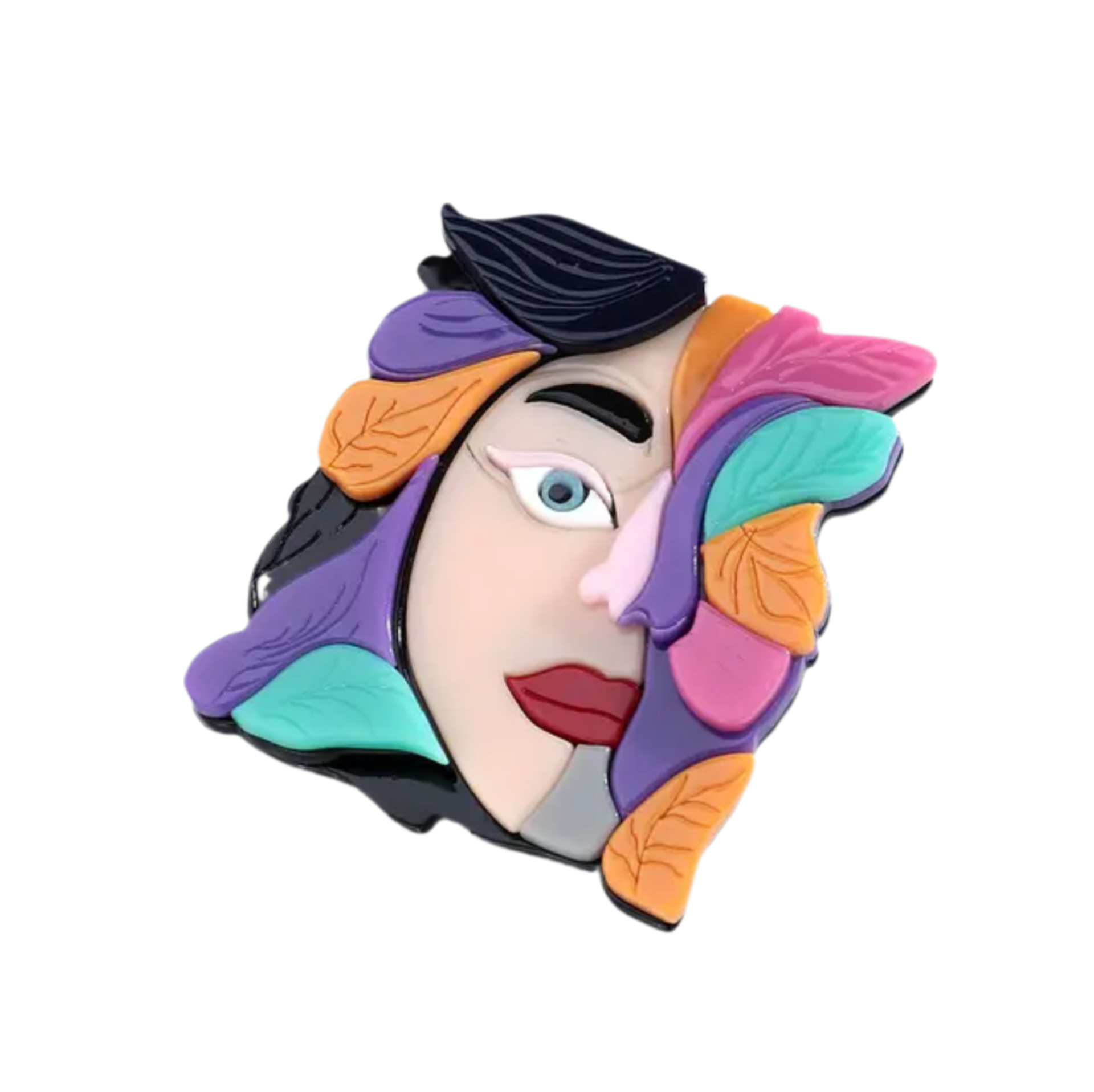 Cubist Muses - Statement Brooch Pair