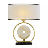‘Perriand’ White Marble & Gold Brass Pendant Table Lamp