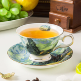 Exquisite Vincent Van Gogh 'Bone China & Gold' Tea/Coffee Set - European Masters Classic Vincent Van Gogh Famous Artworks and Designs to Exude Style and Elegance for Every Occasion.