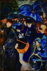 Women in Umbrella by Renoir - Retro Metal Art Decor - Wall Mount or Free Standing on Console Table -  Size is 8'' X 12"