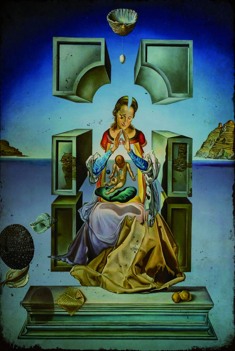 Mother and Child by Dali - Retro Metal Art Decor - Wall Mount or Free Standing on Console Table -  Size is 8'' X 12"