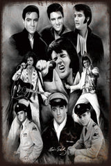 Elvis Presley - Retro Metal Art Decor - Wall Mount or Free Standing on Console Table -  Two Sizes - 8'' X 12" & 12" X 16" - No. 40176