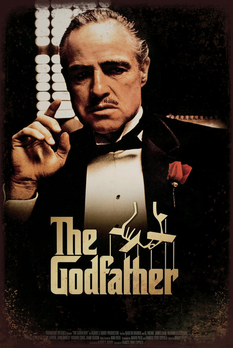 The Godfather - Retro Metal Art Decor - Wall Mount or Free Standing on Console Table -  Two Sizes - 8'' X 12" & 12" X 16" - No. 40482