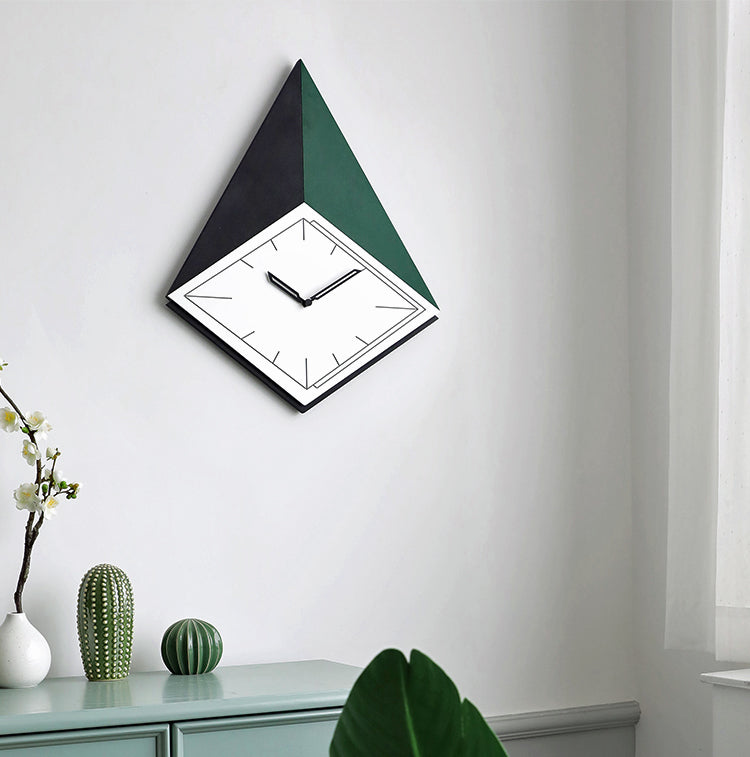 EM Collection - ‘Ando Green’ Diamond Wall Clock 50cm Length