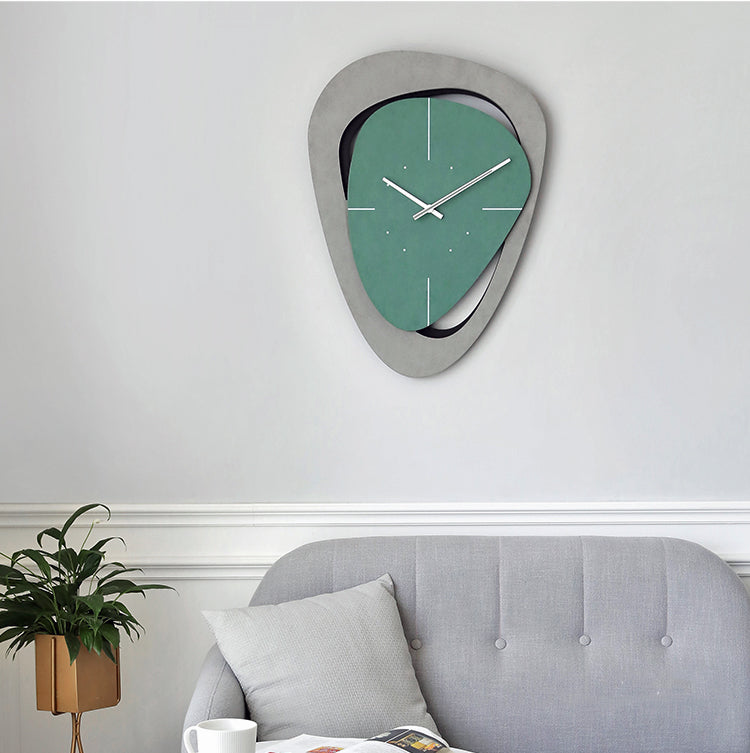 EM Collection - ‘Le Corbusier Green’ Cubist Wall Clock 49cm Length