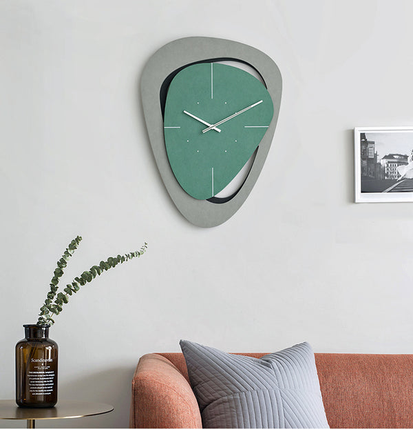 EM Collection - ‘Le Corbusier Green’ Cubist Wall Clock 49cm Length