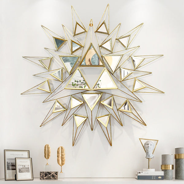 'Lamda' Mirror Wall Sculpture 88cm Diameter - Art Deco Beauty