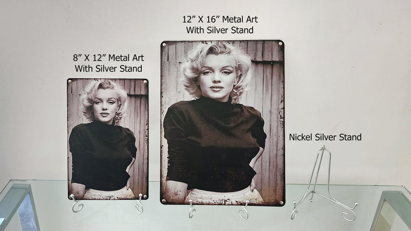 Marilyn Monroe - Retro Metal Art Decor - Wall Mount or Free Standing on Console Table -  Two Sizes - 8'' X 12" & 12" X 16" - No. 40081