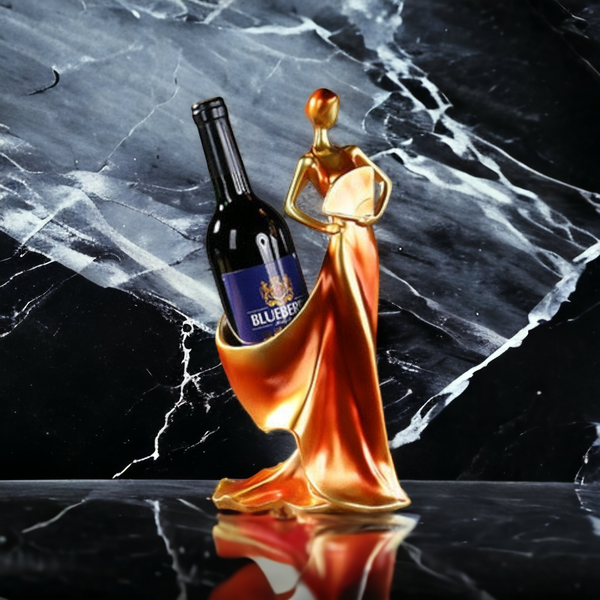 Stylish Art Deco 'Cast Resin' Wine Holders - 2 Beautiful Colors - Vermilion & Sunray.