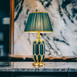 ‘Armani’ Green & Gold Traditional Ceramic Table Lamp