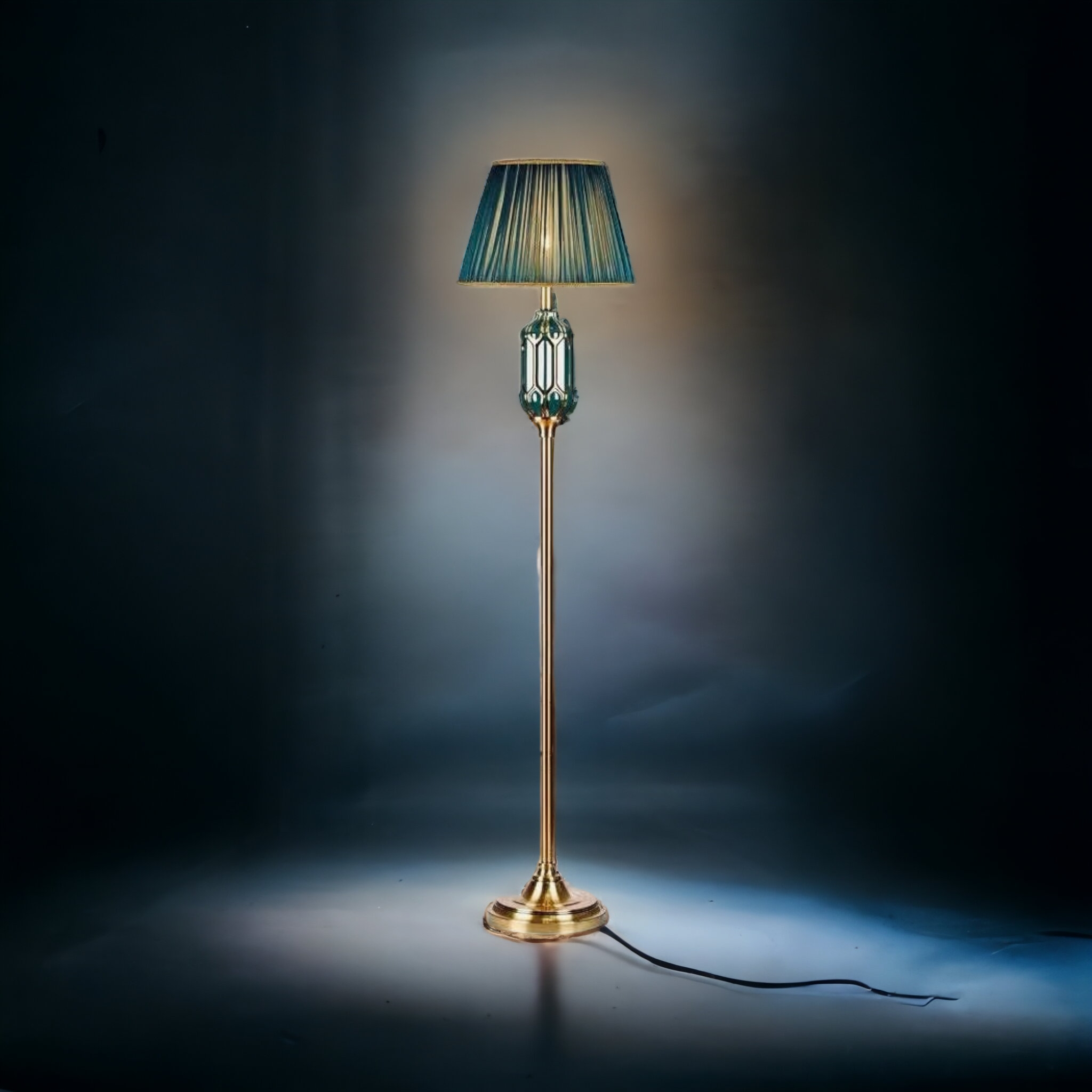 ‘Armani’ Green & Gold Traditional Ceramic Floor Lamp