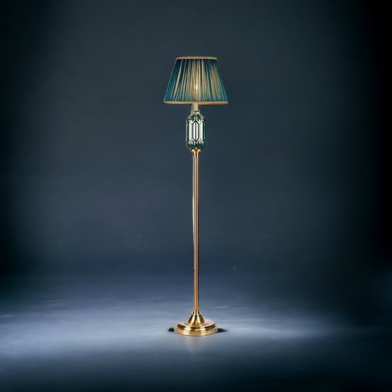 ‘Armani’ Green & Gold Traditional Ceramic Floor Lamp