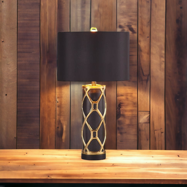 ‘Nelson’ Black & Gold Ceramic Table Lamp