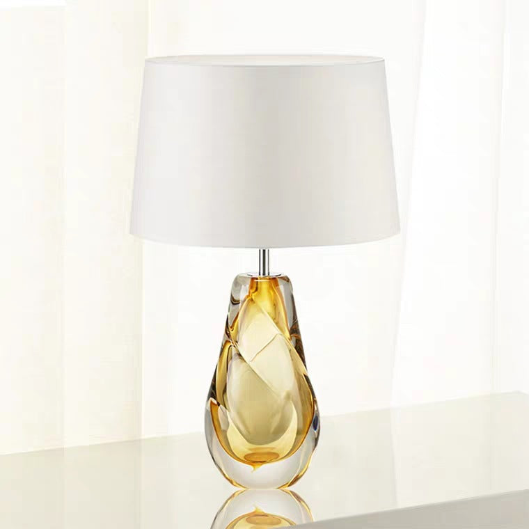 RUN OUT SALE 'Floor Stock' - ‘Wright’ Pure Yellow Crystal Table Lamp - Only 1 Left!