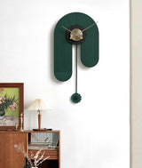EM Collection - ‘Risom Green’ Classical Wall Clock with Pendulum 76cm Length