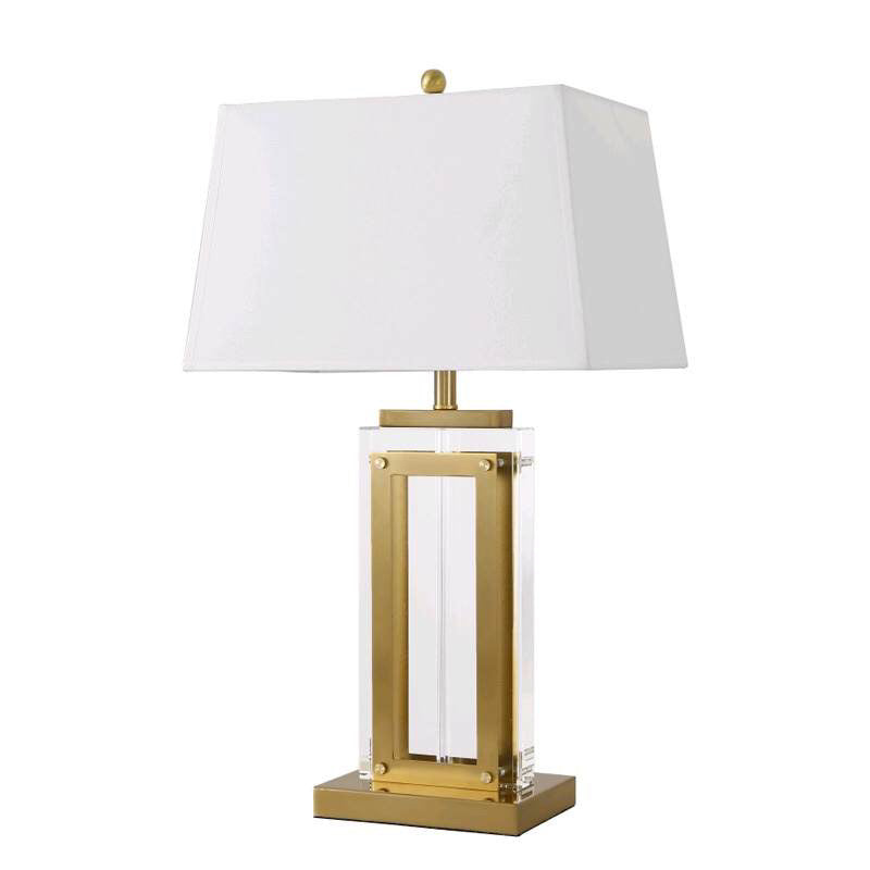 ‘Saarinen’ Solid Glass & Gold Brass Table Lamp