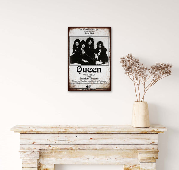 Queen - Retro Metal Art Decor - Wall Mount or Free Standing on Console Table -  Two Sizes - 8'' X 12" & 12" X 16" - No. 40424
