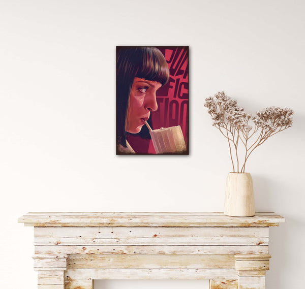 Pulp Fiction V2 - Retro Metal Art Decor - Wall Mount or Free Standing on Console Table -  Two Sizes - 8'' X 12" & 12" X 16" - No. 40494
