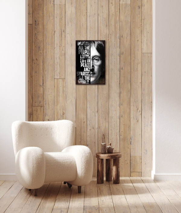 John Lennon - Retro Metal Art Decor - Wall Mount or Free Standing on Console Table -  Two Sizes - 8'' X 12" & 12" X 16" - No. 40552