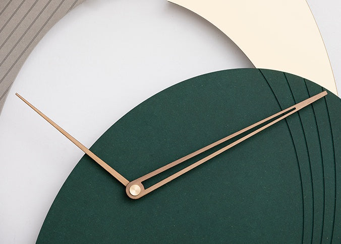 EM Collection - 'Alexandra Green’ Contemporary Wall Clock & Gold Mirror 60cm Length