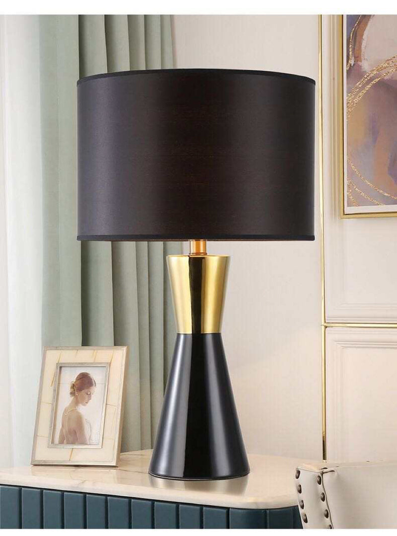 ‘Eames’ Black & Gold Ceramic Table Lamp