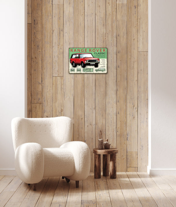 Range Rover Classic Car - Retro Metal Art Decor - Wall Mount or Free Standing on Console Table -  Two Sizes - 8'' X 12" & 12" X 16" - No. 50189
