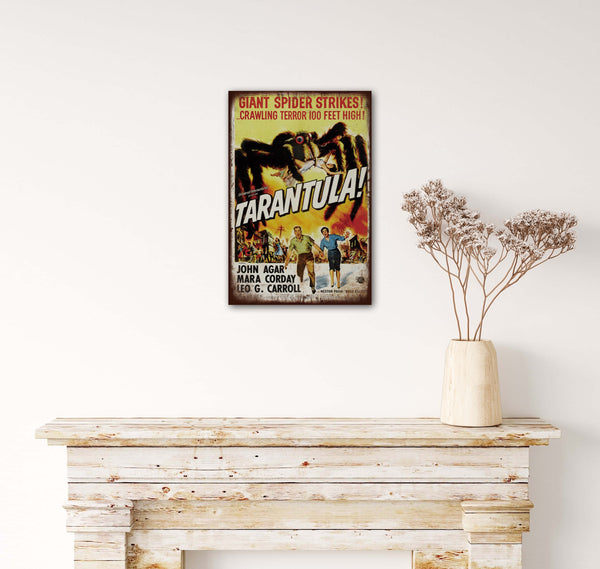 Tarantula Movie - Retro Metal Art Decor - Wall Mount or Free Standing on Console Table -  Two Sizes - 8'' X 12" & 12" X 16" - No. 40231