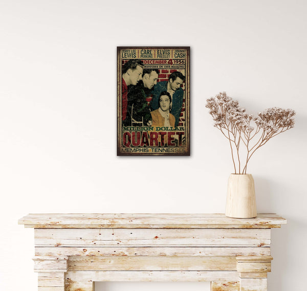 Elvis Presley - Retro Metal Art Decor - Wall Mount or Free Standing on Console Table -  Two Sizes - 8'' X 12" & 12" X 16" - No. 40586