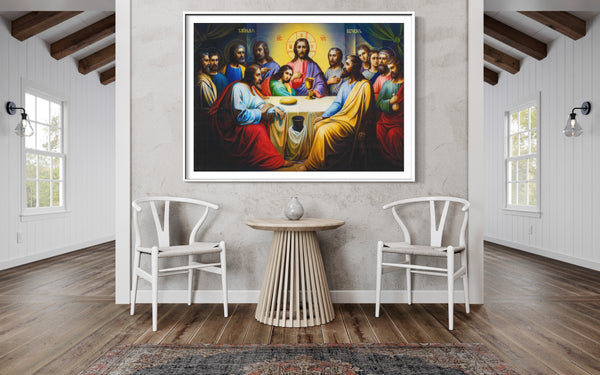 The Last Supper - Painted by Leonardo da Vinci - Circa. 1530. High Quality Canvas Print. Ready to be Framed or Mounted. Available in 3 Sizes - Small - Medium or Large.