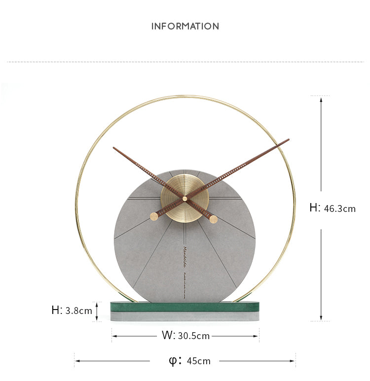 EM Collection - ‘Vogue Grey’ Bedside Table/Console Table Clock 46cm Wide