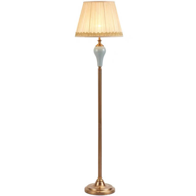 ‘Givenchy Ensemble’ Sky Blue & Gold Porcelain Floor and Table Lamp