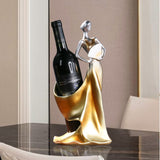 Stylish Art Deco 'Cast Resin' Wine Holders - 2 Beautiful Colors - Vermilion & Sunray.