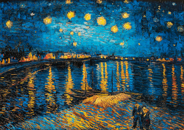 A Starry Night - Painted by Vincent Van-Gogh - Circa. 1888. High Quality Canvas Print. Ready to be Framed or Mounted. Available in 3 Sizes - Small - Medium or Large.