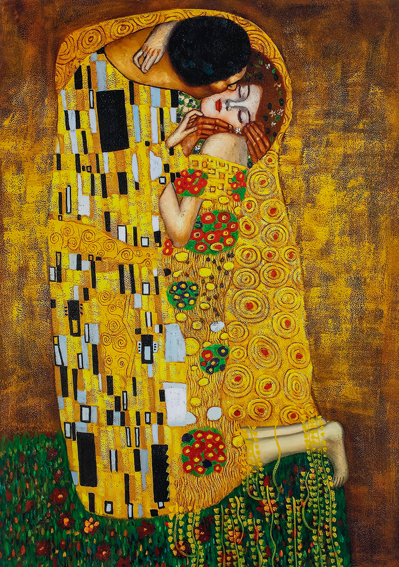 Kiss - Painted by Gustav Klimt - Circa. 1908. High Quality Canvas Print. Ready to be Framed or Mounted. Available in 3 Sizes - Small - Medium or Large.