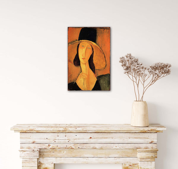 Modigliani - Retro Metal Art Decor - Wall Mount or Free Standing on Console Table -  Two Sizes - 8'' X 12" & 12" X 16" - No. 41083
