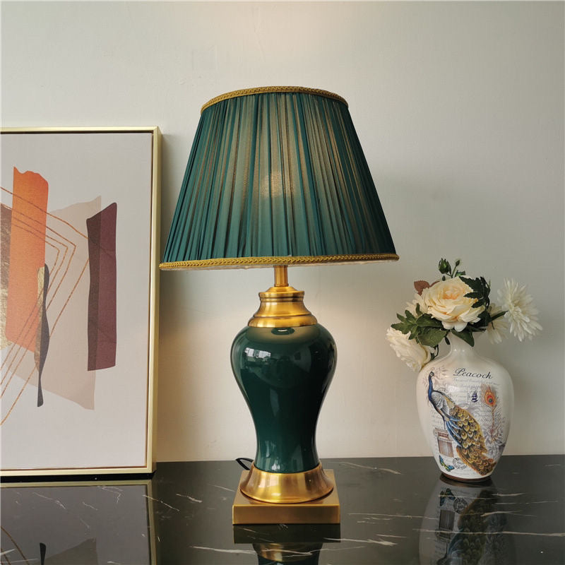‘Safdie’ Green & Gold Classical Ceramic Table Lamp