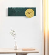 EM Collection - ‘Gehry Green’ Geometric Wall Clock 55cm Length!