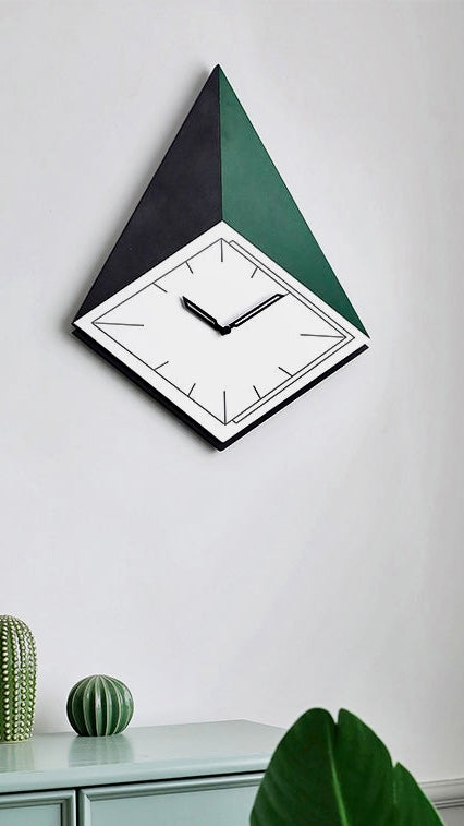 EM Collection - ‘Ando Green’ Diamond Wall Clock 50cm Length