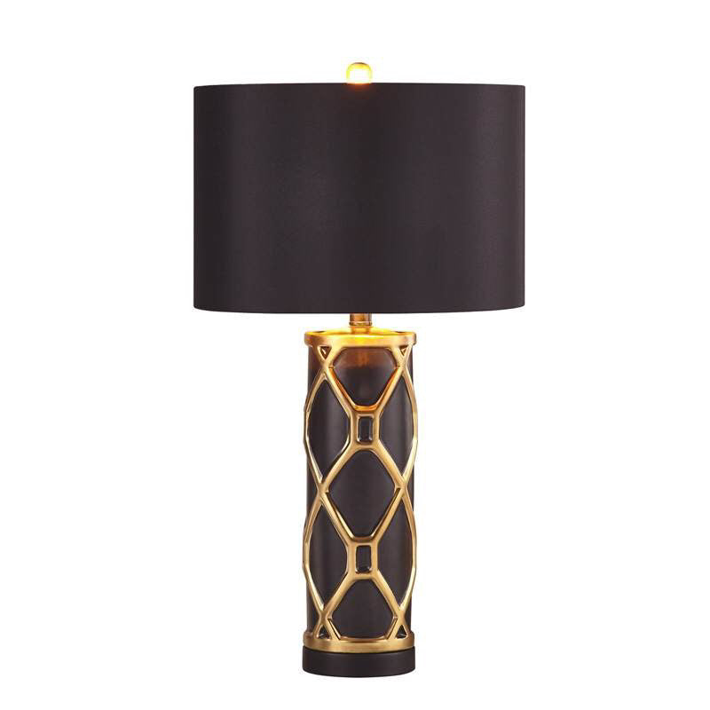 ‘Nelson’ Black & Gold Ceramic Table Lamp