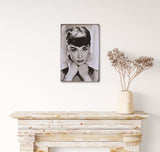 Audrey Hepburn - Retro Metal Art Decor - Wall Mount or Free Standing on Console Table -  Two Sizes - 8'' X 12" & 12" X 16" - No. 40067