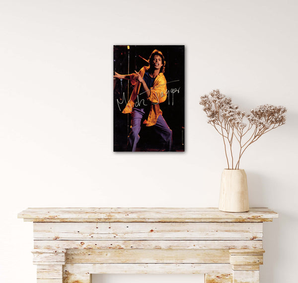 Mick Jagger - Retro Metal Art Decor - Wall Mount or Free Standing on Console Table -  Two Sizes - 8'' X 12" & 12" X 16" - No. 41268