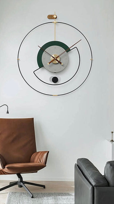 EM Collection - ‘Seidler Green & Grey’ Arthouse Wall Clock 80cm Length