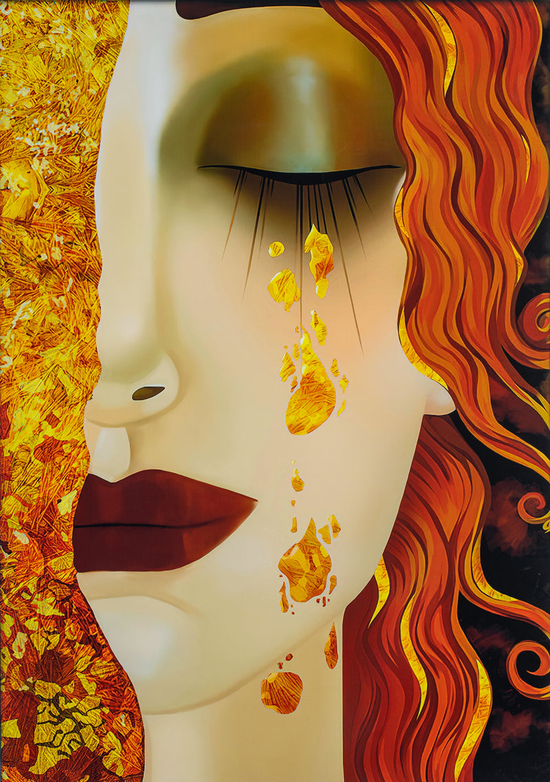Golden Tears - Painted by Gustav Klimt/Marie Zilberman - Circa. 1888. High Quality Canvas Print. Ready to be Framed or Mounted. Available in 3 Sizes - Small - Medium or Large.