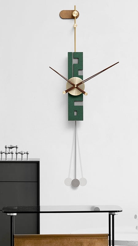 EM Collection - ‘Utzon Green’ Master Wall Clock with Pendulum 98cm Length