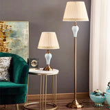 ‘Givenchy’ Sky Blue & Gold Ceramic Table Lamp